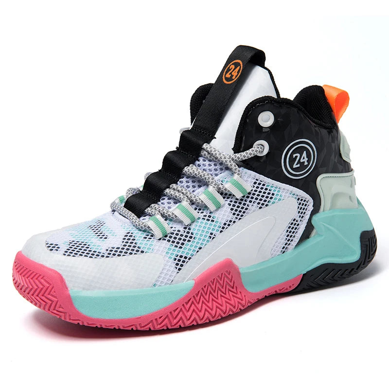 Children's Basketball Shoes Boys Girls Non-slip Sneakers Kids Ultralight Outdoor Gym Athletic Shoes Casual Basketball Trainers