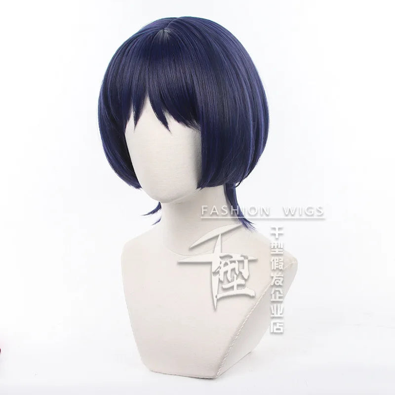 Wanderer Cosplay Wig Game Wanderer Scaramouch Cosplay Synthetic Hair Short Halloween Party Wig+Wig Cap