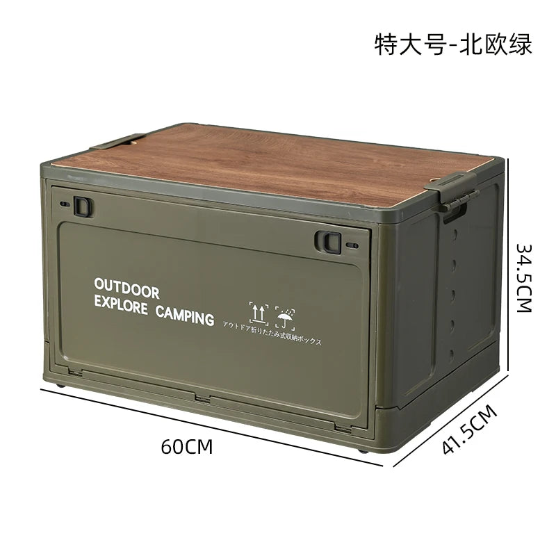 Outdoor Camping Folding Storage Box Car Storage Food Box Outdoor Travel Storage Bag Camping Equipment Tableware Storage