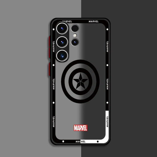 Phone Case for Samsung Galaxy S21 S20 FE S23 Ultra S23 FE S22 S24 Plus S9 S10 Plus TPU Cases Cover Marvel Hero Logo Shockproof