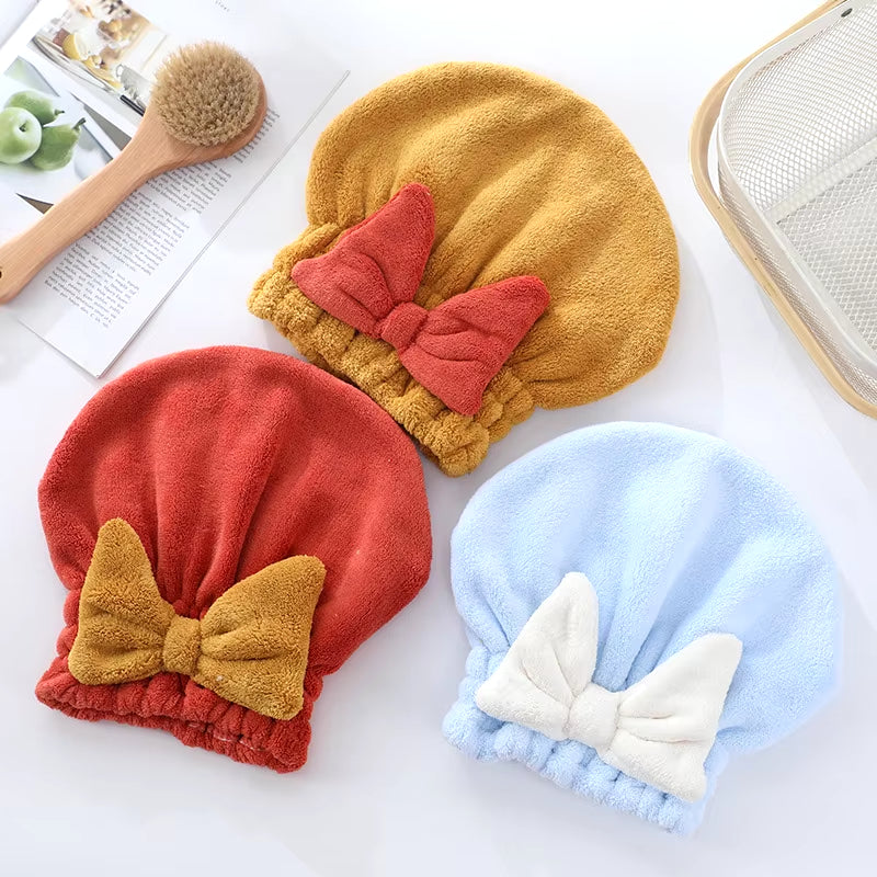 2024 New Princess Bathing Hat Thickened Dry Hair Hat Girl Women'S Water Absorbent Quick Drying Package Hair Towel Wipe Hair