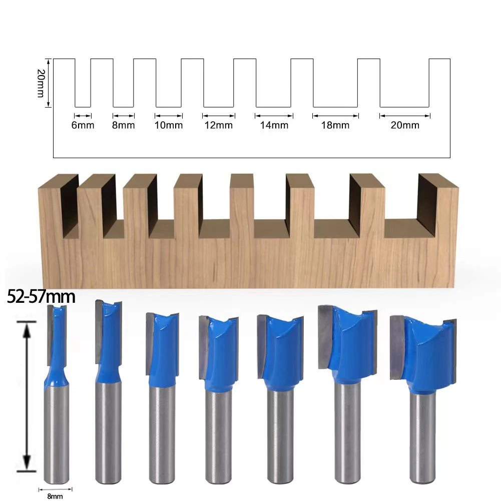 6 8 12MM 1/4′′ 1/2′′ SHANK Flush Trim Router Bit with 4 Blade Woodworking Milling Cutter for Wood BIT Router Bit Set Fresa New