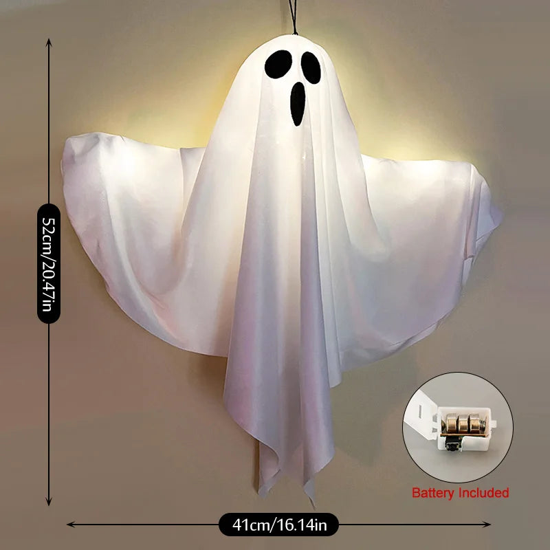 Halloween Party LED Glow Ghost Home Indoor Outdoor Decoration Supplies 2024 Haunted House Bar Hanging Horror Props with Lights