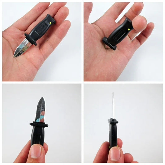 5pc Trick Dagger Knife Retractable SLIDE IN Blade Fun Joke Prank Halloween Prop Fake Gag Toys 15.5cm Hot Selling