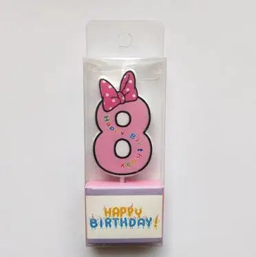 Hot Happy Birthday Number 0-9 Candles Cartoon Mickey Minnie Mouse Candle Cake Cupcake Topper Party Decoration Supplies DIY Gifts