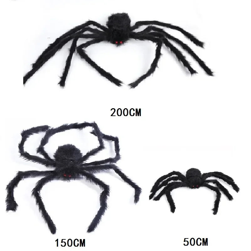 Giant Spider Huge Spider Web Halloween Decoration Props Haunted Indoor Outdoor Spooky Plush Large Araneid Prank Trick Supplies