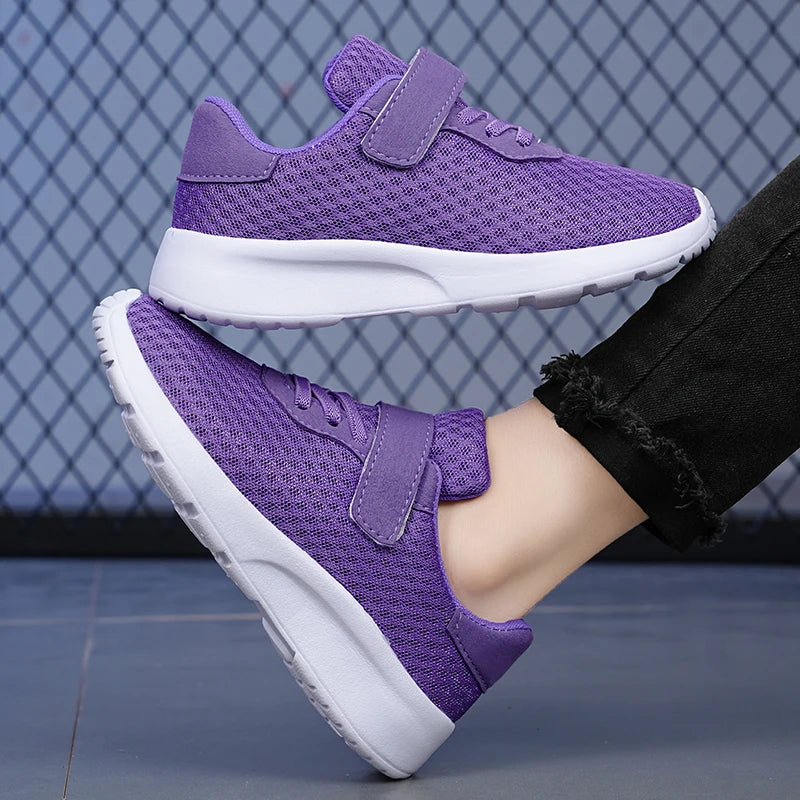 Fashion Purple Kids Casual Shoes Boys Girl Sneakers Tennis Sports Shoes For Children Mesh Breathable Trainers zapatillas niño