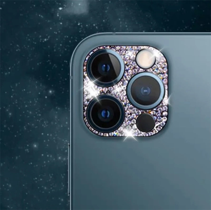 Glitter Diamond Camera Lens Protector Case Cover For iPhone 15 14 11 12 16 13 Pro Max Plus 12 13 Mini Protection Phone Accessory