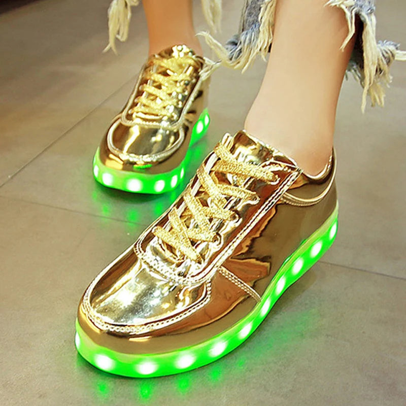 Led Slippers USB illuminated krasovki luminous sneakers glowing kids shoes children with light Sole sneakers for girls&boys