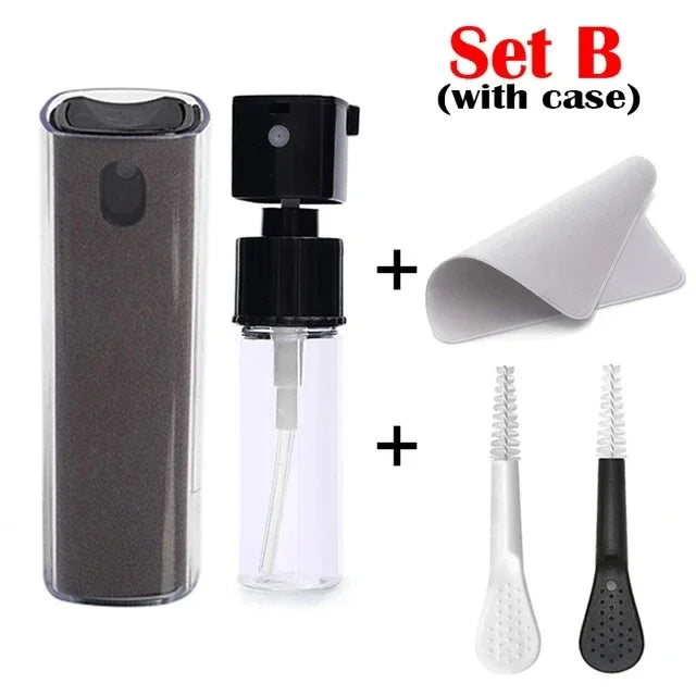 Mini Screen Cleaner Spray Smartphones Soft Microfiber Polishing Cloth Phone PC Cleaner Set Cleaning Brush for Apple iPad iPhone