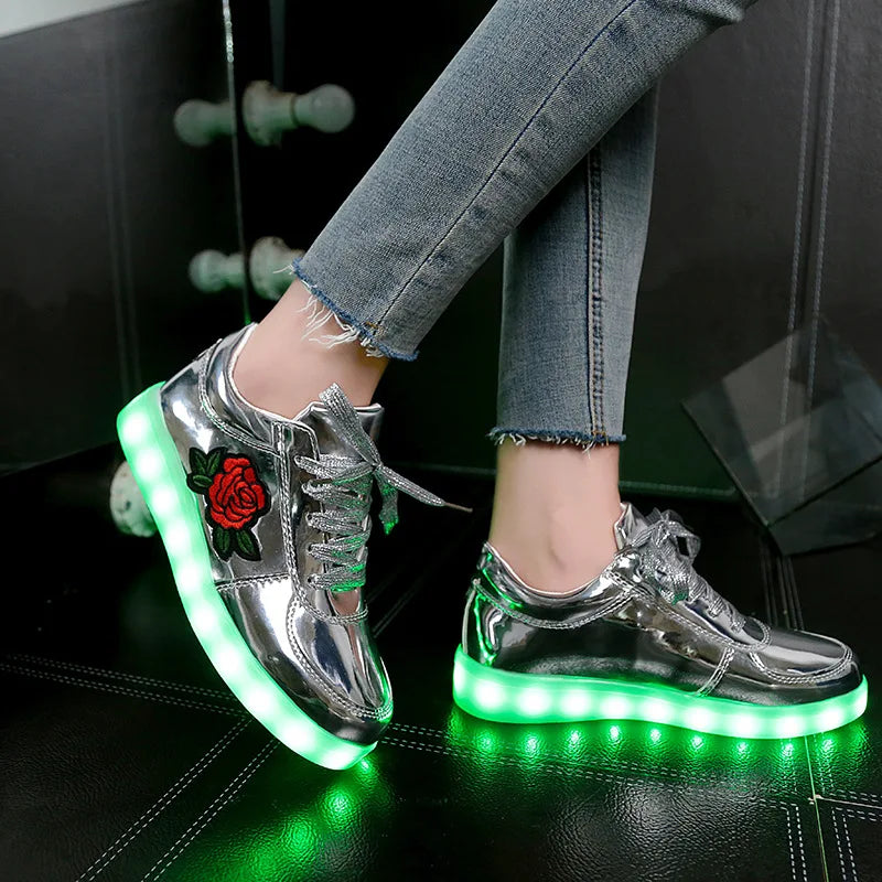 Led Slippers USB illuminated krasovki luminous sneakers glowing kids shoes children with light Sole sneakers for girls&boys