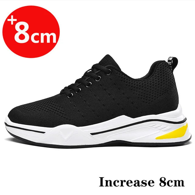 Fashion Elevator Shoes Men Sneakers Height Increasing Shoes Leisure Sports Casual Taller Shoes Man Increase Shoes Insole 8cm