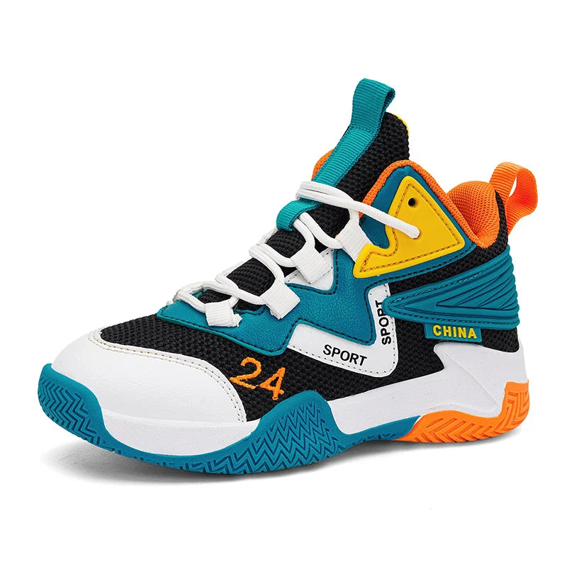 Children's Basketball Shoes Boys Girls Non-slip Sneakers Kids Ultralight Outdoor Gym Athletic Shoes Casual Basketball Trainers