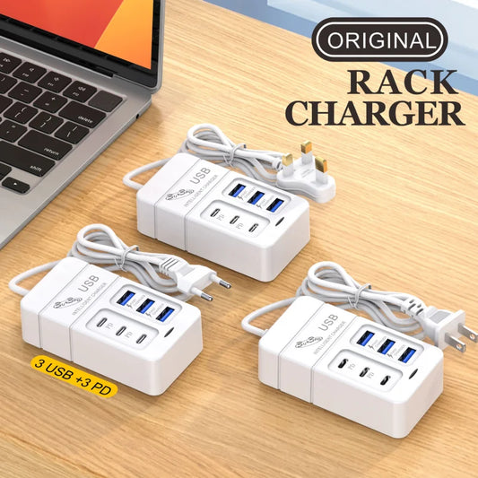 Mobile Phone Charger 3pd 3Usb Multi-Port Charging Head 6Usb Socket 35W Fast Charging 3A Seat For Smartphone Universal Charger