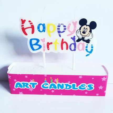 Hot Happy Birthday Number 0-9 Candles Cartoon Mickey Minnie Mouse Candle Cake Cupcake Topper Party Decoration Supplies DIY Gifts