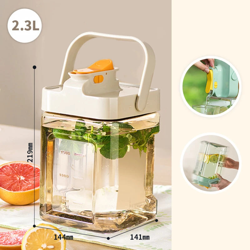 3.5L Refrigerator Water Kettle Large Capacity Cold Water Bottle with Faucet Iced Beverage Dispenser Kitchen Drinkware Juice Cont