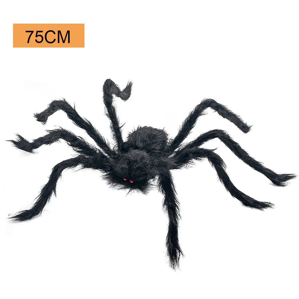 200cm Giant Halloween Spider Decoration,Large Outdoor Plush Spider Decorations,Scary Huge Fake Spider Props Like Professional