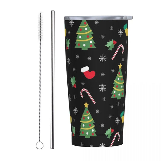 Christmas Lights Stainless Steel Tumbler Colorful Print Beach Car Mugs Thermal Cups Keep Heat Cold Drink Milk Tea Water Bottle