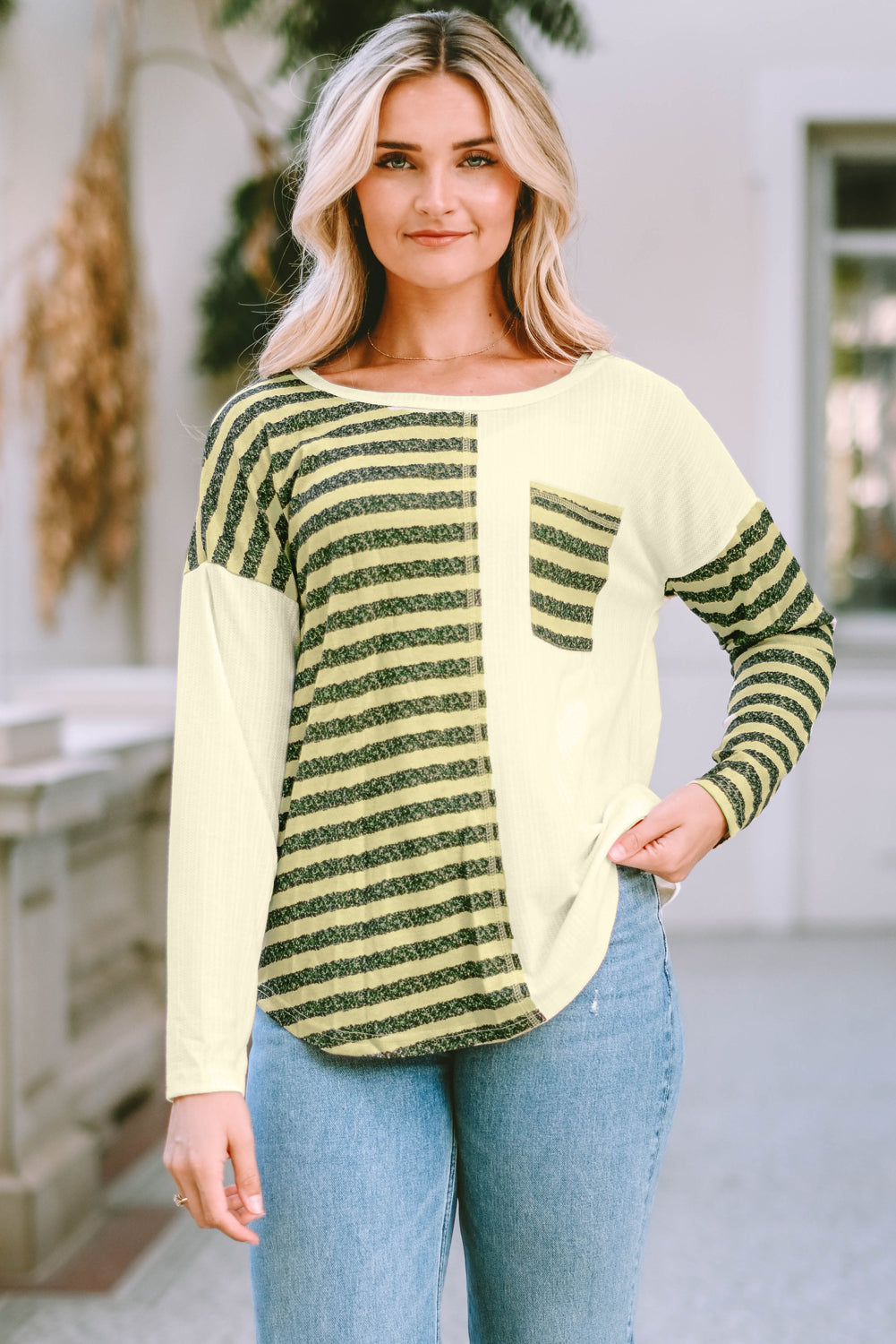 Striped Drop Shoulder T-Shirt