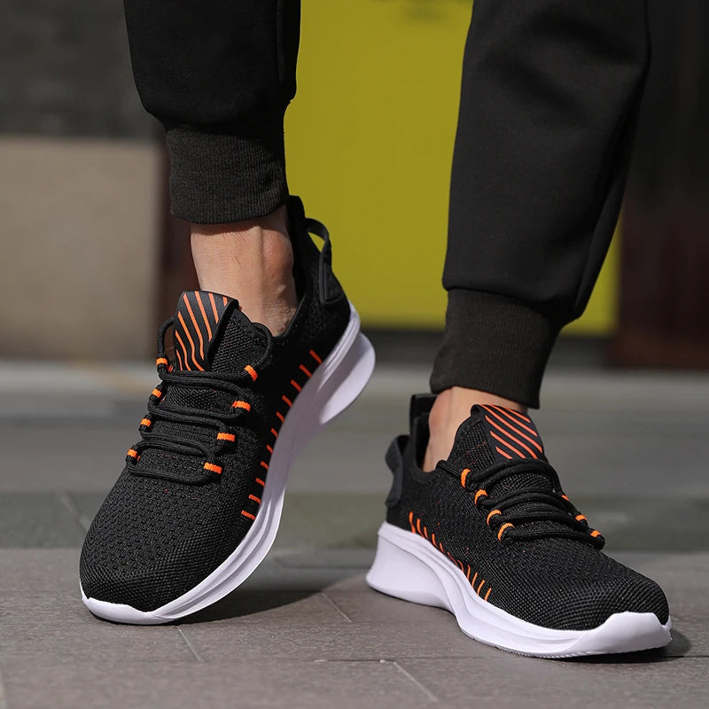 Breathable spring and Autumn sneakers Fashion men's casual lace-up walking shoes Coach plus size tennis shoes for men