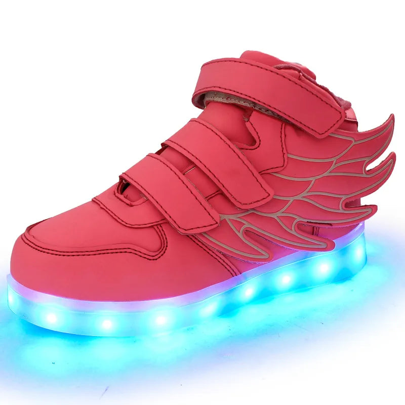 Size 25-37 Children LED Shoes Baskets Boys Girls Glowing Luminous Sneakers with Light Sole Kids Light Up Sneakers LED Slippers