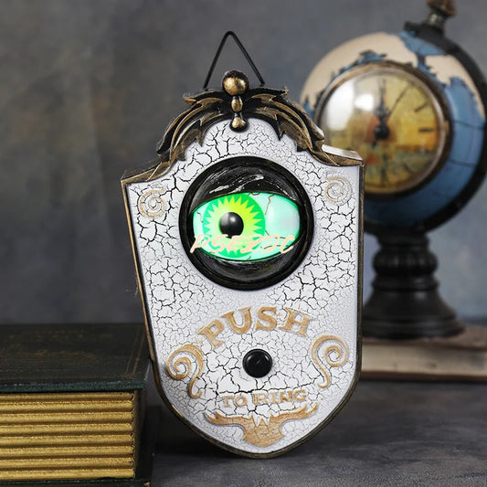 Halloween One Eyed Doorbell Decoration LED Electric Light Emitting Sound Eyeball Doorbell Bar Secret Room Prank Props