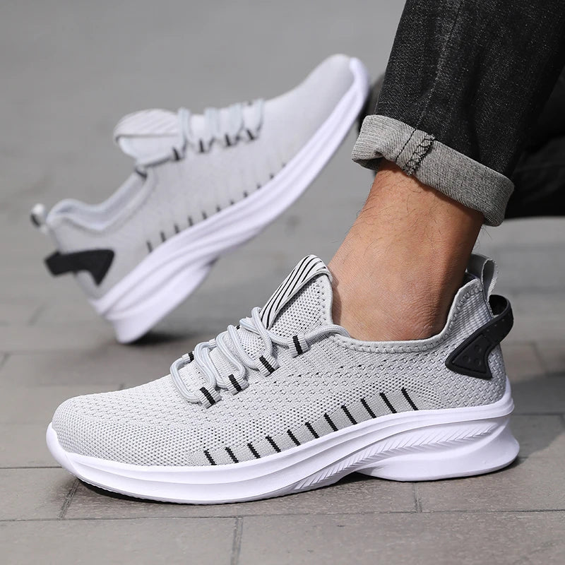 Breathable spring and Autumn sneakers Fashion men's casual lace-up walking shoes Coach plus size tennis shoes for men