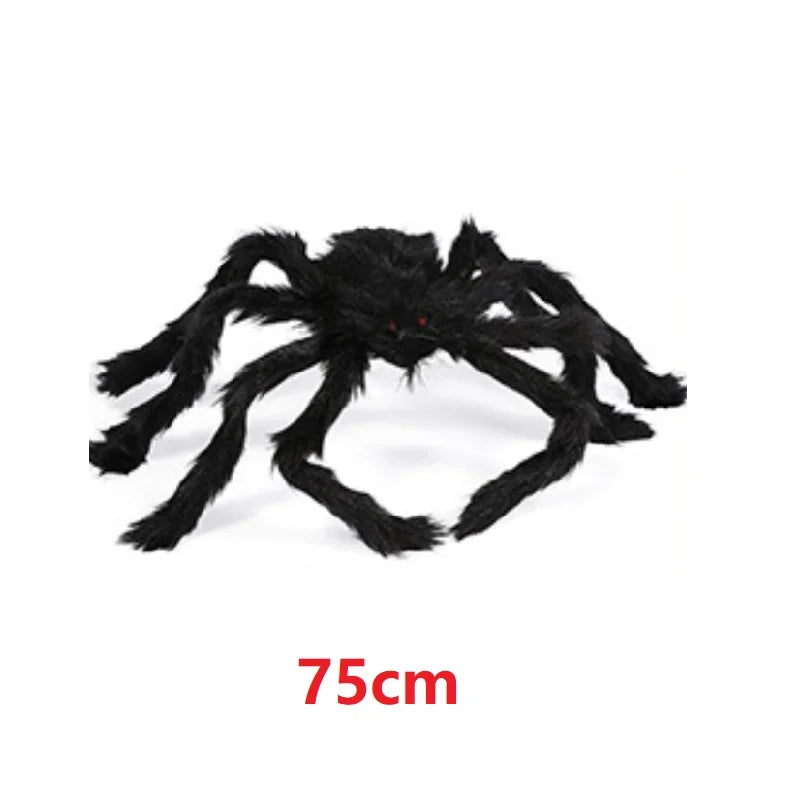 Giant Spider Huge Spider Web Halloween Decoration Props Haunted Indoor Outdoor Spooky Plush Large Araneid Prank Trick Supplies