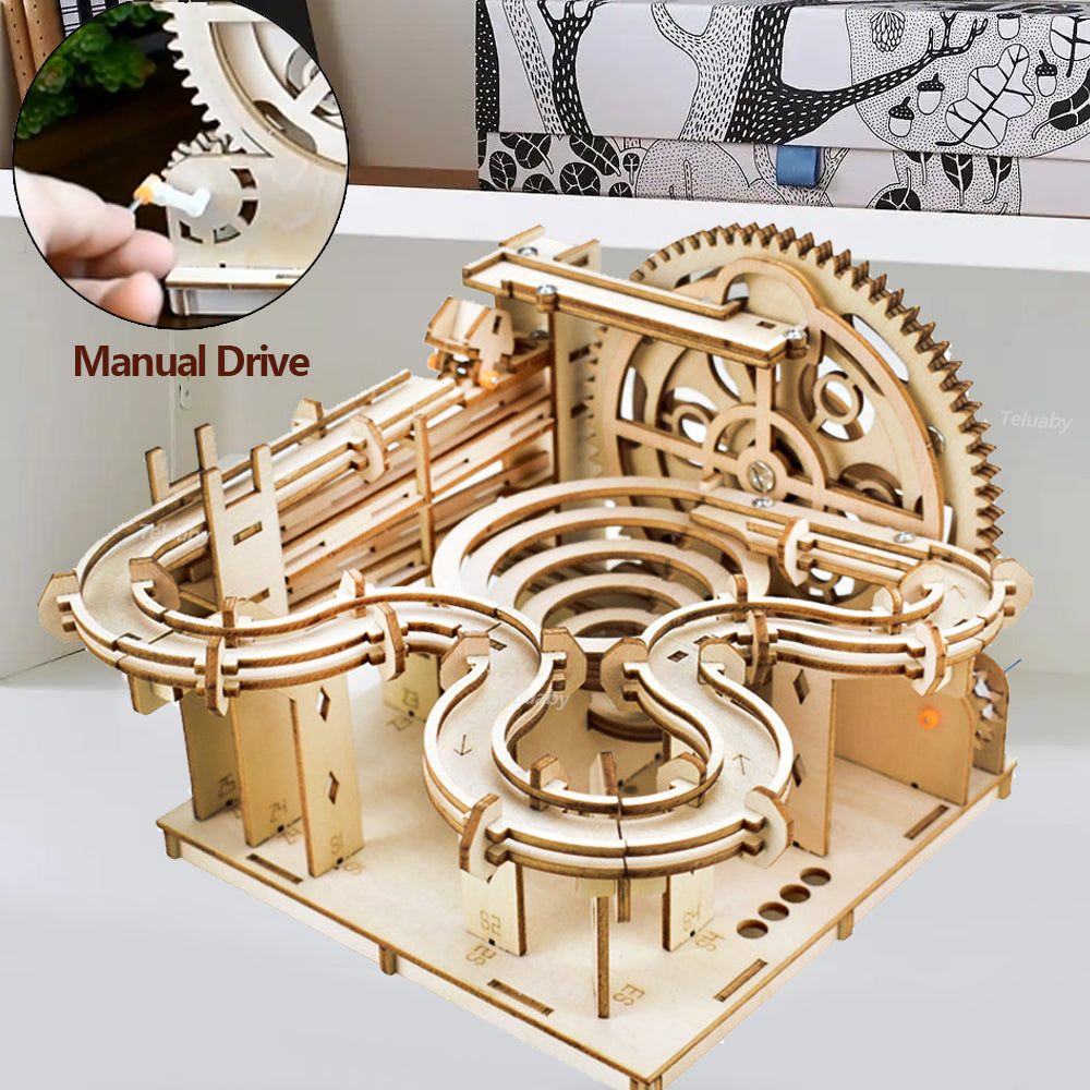 Holiday Must-Have: 3D Wooden Puzzle & Marble Run Kit – Perfect DIY Gift for Kids & Adults!