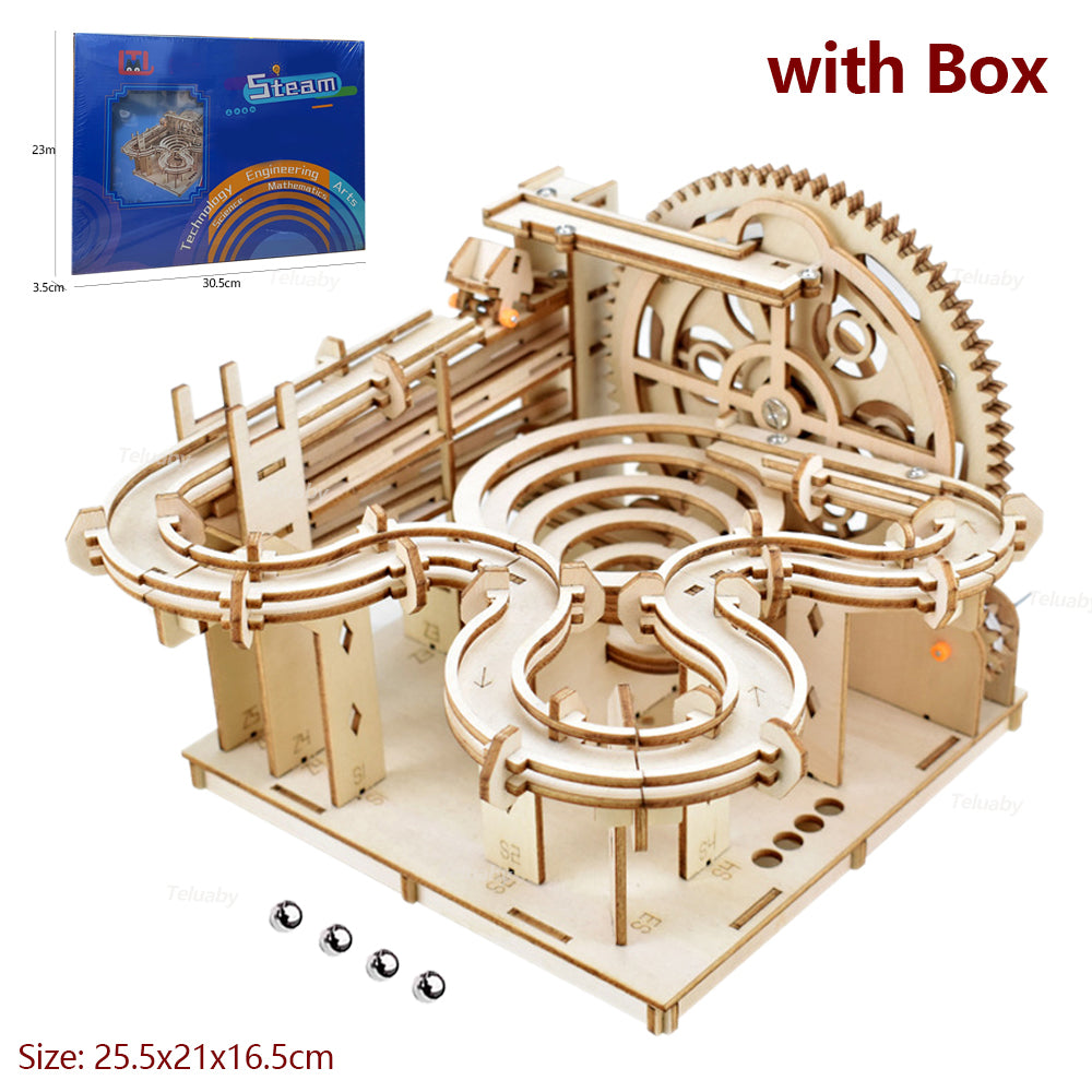 Holiday Must-Have: 3D Wooden Puzzle & Marble Run Kit – Perfect DIY Gift for Kids & Adults!