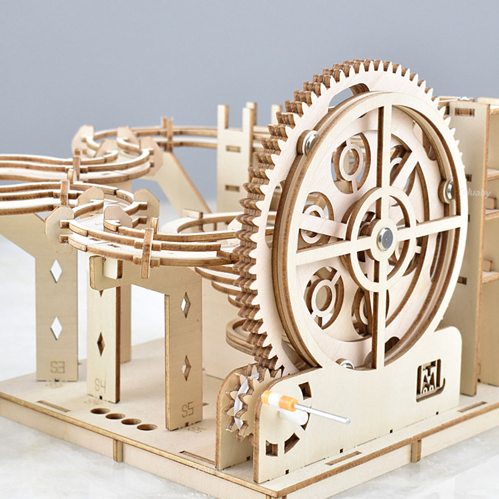 Holiday Must-Have: 3D Wooden Puzzle & Marble Run Kit – Perfect DIY Gift for Kids & Adults!